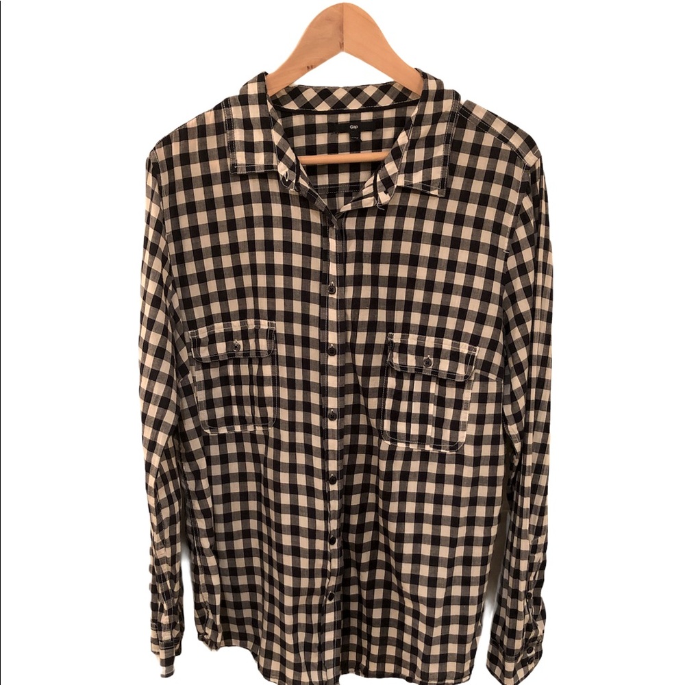 Navy & White Gingham Button-Down